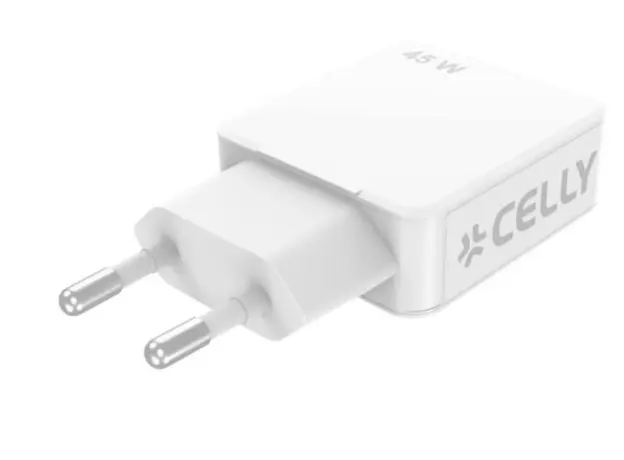 ადაპტერი Celly SLIM TRAVEL CHARGER  1 PORT USB-C + 1 PORT USB- A 45W, 3 image