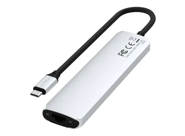 USB ჰაბი SATECHI 7-in-1 USB-C Slim Multiport Adapter with Ethernet (Silver), 3 image
