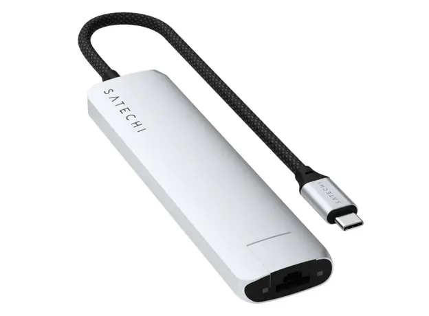 USB ჰაბი SATECHI 7-in-1 USB-C Slim Multiport Adapter with Ethernet (Silver), 4 image