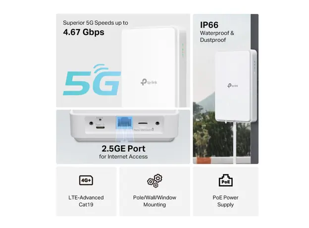 როუტერი TP-Link NE200 Outdoor 5G Router White, 6 image