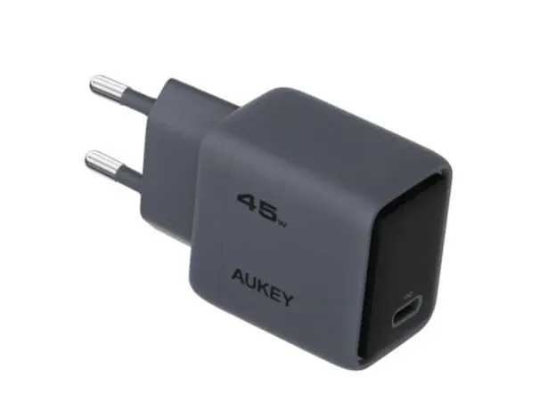 ადაპტერი AUKEY PA-C2 45W Charger, Single USB-C Port, Global Fast Charge Protocol, EU Plug, Dark Gray