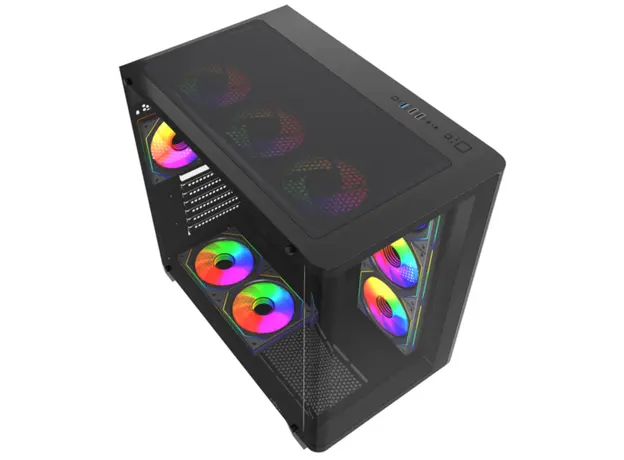 კომპიუტერის ქეისი ALLX AX-G2731, Computer Case, ATX, MATX, ITX, USB3.0, USB1.0x2, HD AUDIO, Black, 4 image