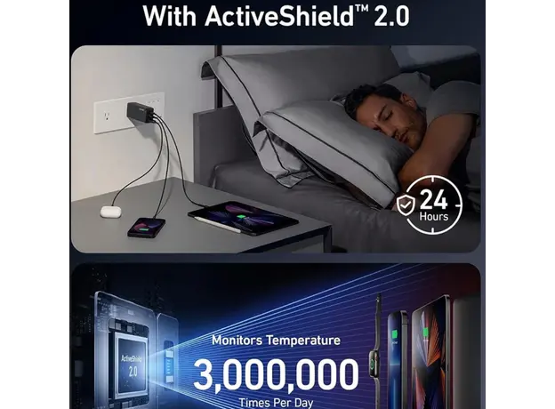 სწრაფი დამტენი Anker 737 Charger(GaNPrime 120W) (3) - EU/ES/FR/ES Black 3, 4 image