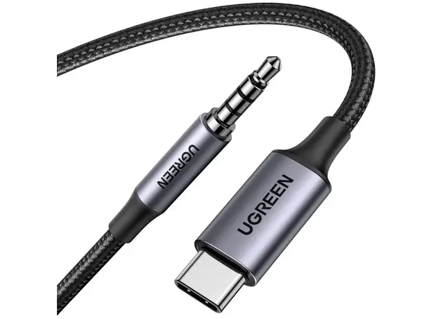 აუდიო ადაპტერი UGREEN CM734 (35056), Type-C to 3.5mm Aux Cable, 1M, Grey
