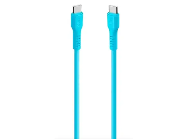 კაბელი TTEC USB-C - USB-C 60W PD/QC FAST CHARGING/DATA CABLE, 120CM, NEON BLUE, 3 image