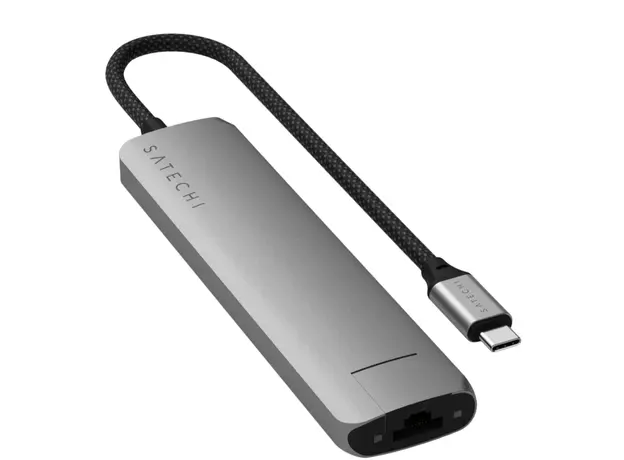 USB ჰაბი SATECHI 7-in-1 USB-C Slim Multiport Adapter with Ethernet (Space Grey), 3 image