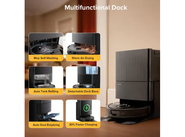 რობოტი მტვერსასრუტი Roborock Robot Vacuum Qrevo 5AE Black, 6 image