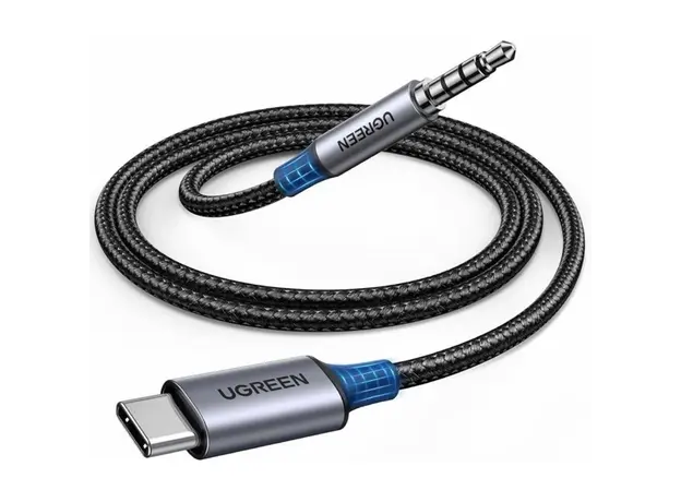 აუდიო ადაპტერი UGREEN CM734 (35056), Type-C to 3.5mm Aux Cable, 1M, Grey, 3 image