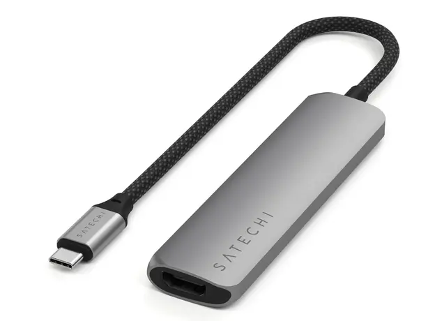 USB ჰაბი SATECHI 4-in-1 USB-C Slim Multiport Adapter 4K (Space Grey)