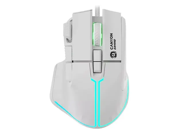 მაუსი CANYON mouse Fortnax GM-636 RGB 9buttons Wired White