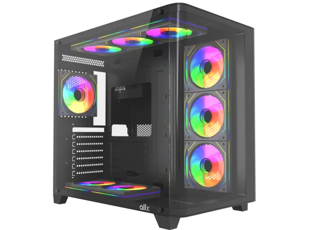 კომპიუტერის ქეისი ALLX AX-G2731, Computer Case, ATX, MATX, ITX, USB3.0, USB1.0x2, HD AUDIO, Black