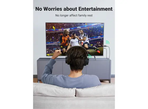 Bluetooth ადაპტერი UGREEN CM523 (60300), USB 2.0 to 3.5mm Bluetooth Transmitter/Receiver Adapter, Black, 3 image