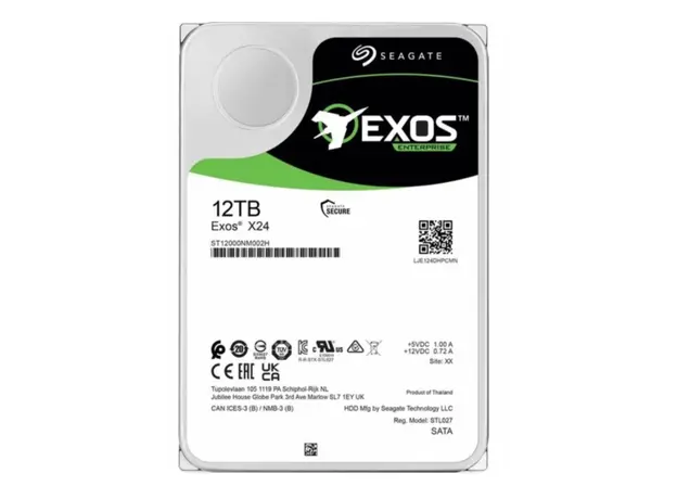 მყარი დისკი Seagate, HDD, Exos X24, SATA III, 3.5-inch, 12TB, ST12000NM002H, 3 image