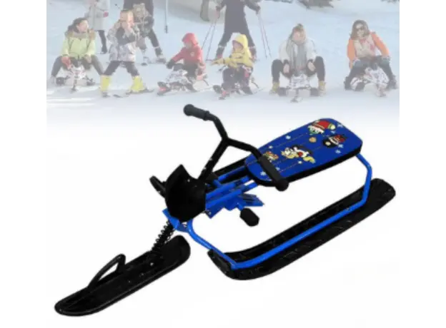 თოვლის სპორტული ციგა ბავშვებისთვის – მუხრუჭი, ზამბარი, თოკი, 80 კგ ტევადობა  GH-1899-R, 2 image