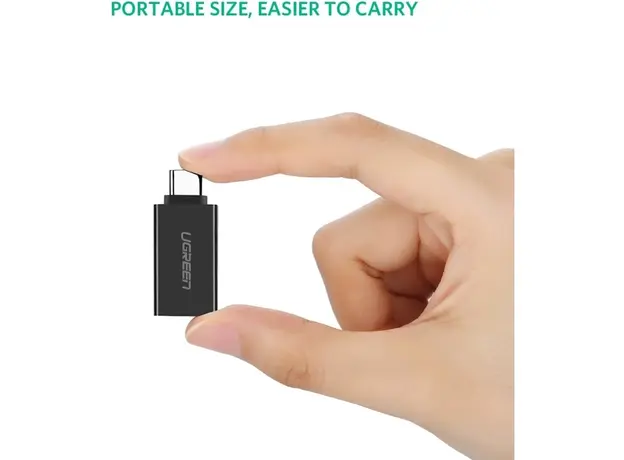 ადაპტერი UGREEN US173 (20808), Type-C 3.1 Male To USB 3.0 female Adapter, Black, 3 image