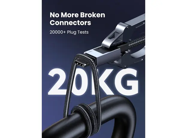 USB კაბელი UGREEN L512 (35985), 100W, Type-C to Type-C PD Fast Charging Cable, 0.5m, Space Gray, 3 image