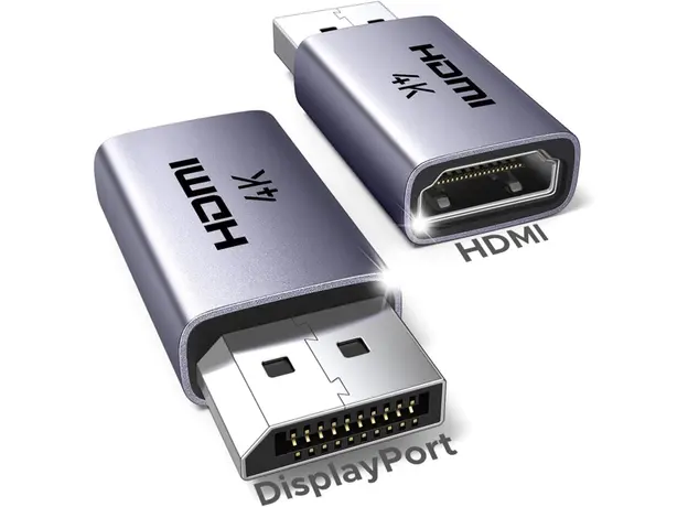 ადაპტერი UGREEN DP130 (55935), 2Pcs, 4K DisplayPort to HDMI Adapter, Grey, 2 image