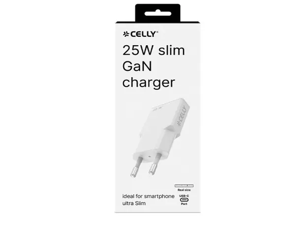 ადაპტერი Celly SLIM TRAVEL CHARGER 1 USB-C 25W, 5 image