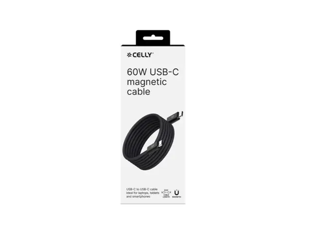 კაბელი Celly USB-C to USB-C MAGNETIC CABLE 2MT, 4 image