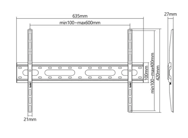 TV საკიდი Stell Fixed mount SLIM for TV 37" - 70" SHO 4220 Max. loading: 45 kg, 5 image