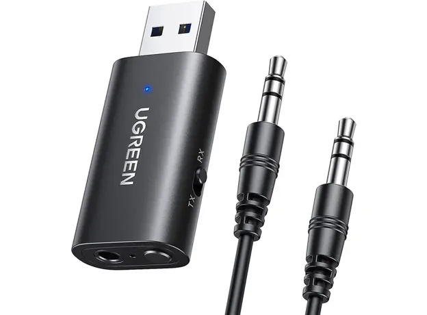 Bluetooth ადაპტერი UGREEN CM523 (60300), USB 2.0 to 3.5mm Bluetooth Transmitter/Receiver Adapter, Black, 2 image