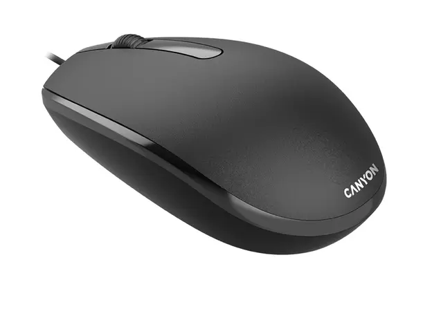 მაუსი CANYON M-10, Canyon Wired optical mouse with 3 buttons, DPI 1000, with 1.5M USB cable, black, 65*115*40mm, 0.1kg, 5 image