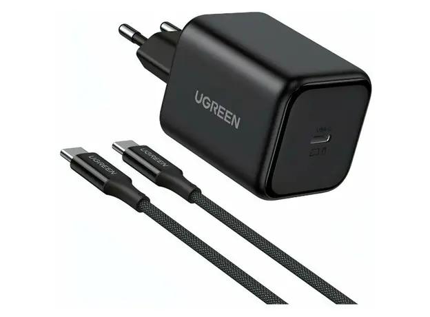 მობილურის დამტენი UGREEN X524 (65054), 45W, Type-C, GaN Fast Charger Set, Black