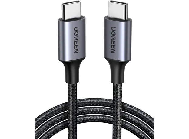 USB კაბელი UGREEN US261 (50150), 60W, Type-C To Type-C PD Fast Charging Cable 3A Max, 1M, Grey