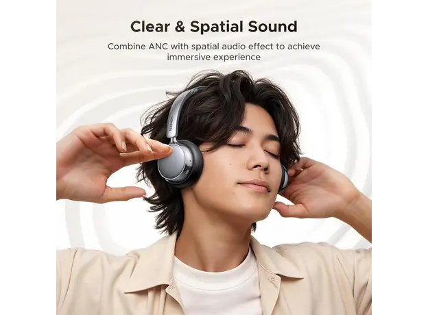 ყურსასმენი Ugreen HP207 (75630) Studio Plus, Headset, Wireless, Bluetooth, Black/Silver, 6 image