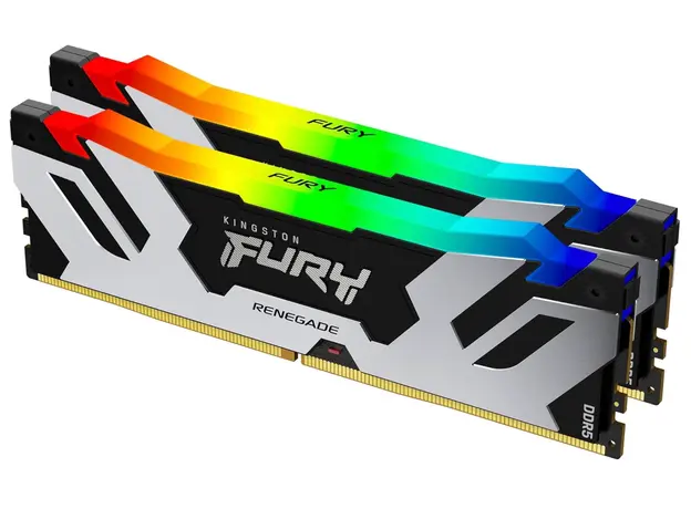ოპერატიული მეხსიერება Kingston DDR5 96GB (2x48GB) DDR5 6000MT/s CL32 FURY Renegade Silver/Black RGB XMP