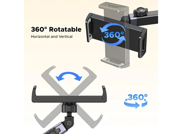 პლანშეტის დამჭერი UGREEN LP904 (55443), Car Headrest Tablet Holder, Black/Grey, 5 image