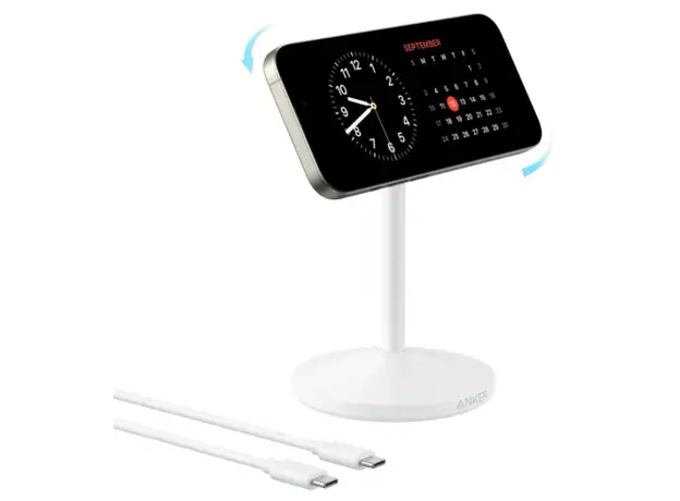 უსადენო დამტენი Anker MagGo Wireless Charger (Single Stand) - White, 3 image