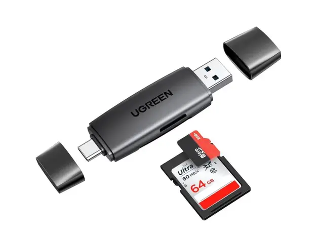 მეხსიერების ბარათის წამკითხველი Ugreen Multifunction Card Reader (Black)/80191