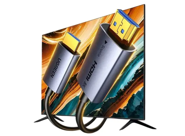 ვიდეო კაბელი UGREEN HD183 (55509), 8K, Fiber Optic HDMI To HDMI Cable, 40m, Grey/Black, 3 image