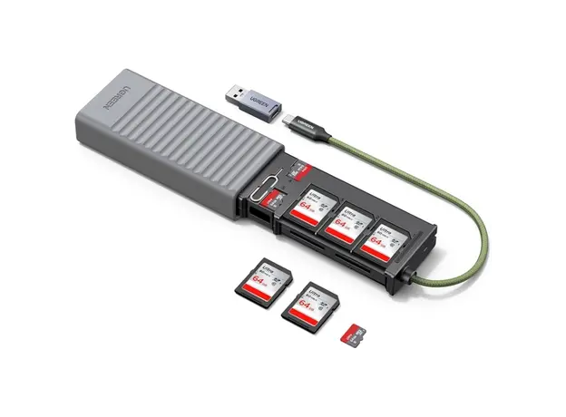 ბარათის წამკითხველი ქეისი UGREEN CM856 (55899), Multi-function Card Reader Case, Grey, 2 image