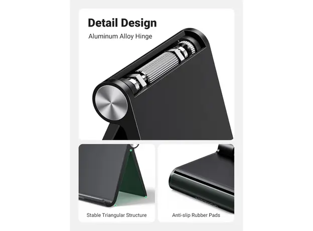 პლანშეტის დამჭერი UGREEN LP115 (50748), Multi Angle Adjustable Portable Stand, Black, 4 image