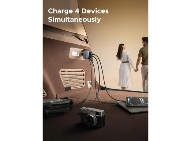 მანქანის დამტენი UGREEN EC604 (55910B) Nexode, 145W, Car Charger With Retractable Type-C Cable, Grey, 3 image