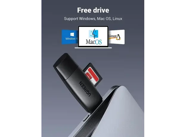მეხსიერების ბარათის წამკითხველი Ugreen Multifunction Card Reader (Black)/80191, 3 image