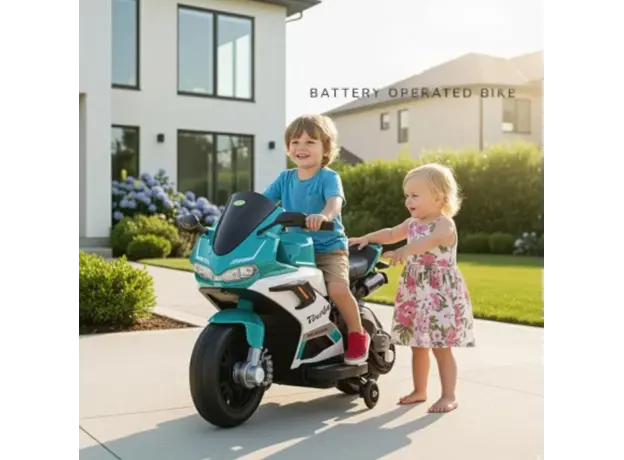 საბავშვო ელექტრო მოტოციკლი M8-9-BLU, 3 image
