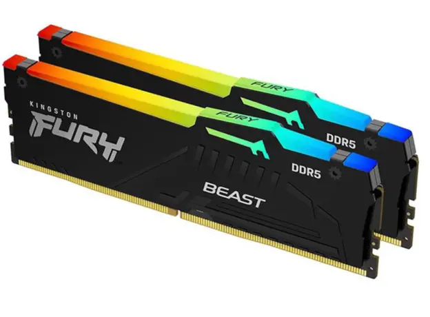 ოპერატიული მეხსიერება Kingston DDR5 64GB (2x32GB) DDR5 6400MT/s CL32 FURY Beast Black RGB EXPO