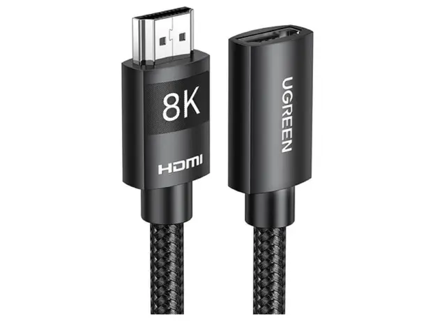HDMI დამაგრძელებელი UGREEN HD151 (40400), 8K HDMI Extension Male To Female Cable, 0.5m, Black
