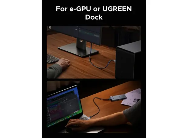 USB კაბელი UGREEN L705 (65175), 240W, Type-C to Type-C Cable, 1m, Grey, 4 image