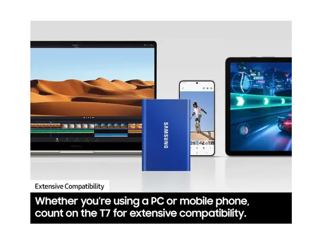 მყარი დისკი Samsung T7 Portable SSD, 2TB External Solid State Drive USB 3.2 Gen 2 Gray, 5 image