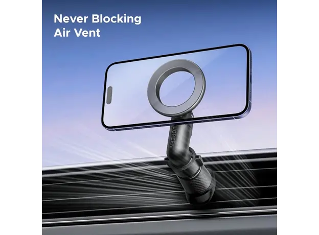 მობილურის დამჭერი UGREEN LP923 (65185), Air Vent Magnetic Car Phone Mount, Space Gray, 4 image