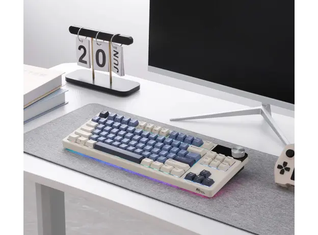 კლავიატურა Royal Kludge RK S85 RGB Mechanical Keyboard, Cloud switch, Hot Swappable, Wireless, Type-C, Bluetooth, 2.4GHz, Horizon Blue, 7 image