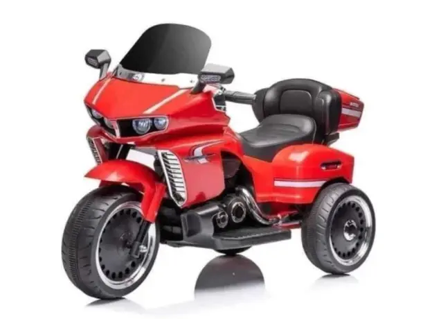 ბავშვის ელექტრო მოტოციკლი 9199R კაუჩუკის საბურავებით/ტყავის სავარძლით, 2 image