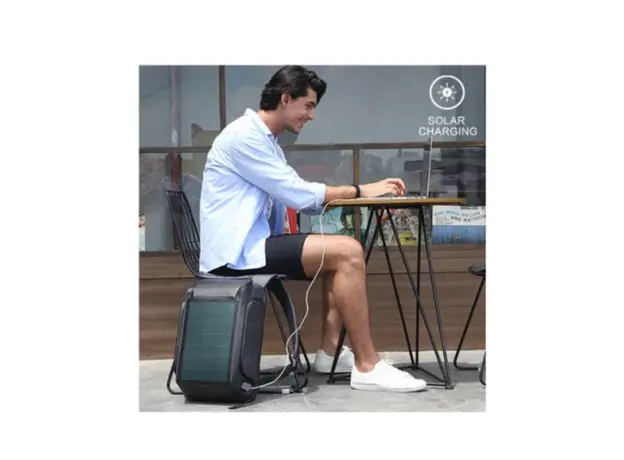 ზურგჩანთა Kingsons Solar Charge Laptop Backpack With USB Charger 15.6" Black - K9386W, 3 image