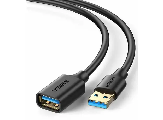 USB დამაგრძელებელი UGREEN US129 (30127), USB 3.0 Male to USB Female, Extension Male Cable, 3m, Black, 2 image