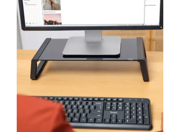 მონიტორის სადგამი Trust MONTA GLASS MONITOR STAND BLK, 4 image