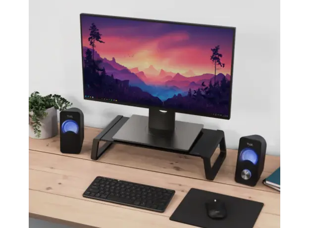 მონიტორის სადგამი Trust MONTA GLASS MONITOR STAND BLK, 5 image